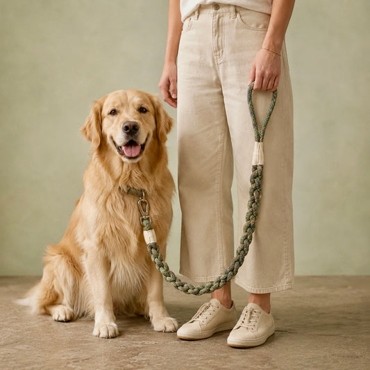 The Everyday Knot Dog Leash 🌿 Hand-Braided Sustainable Rope Leash