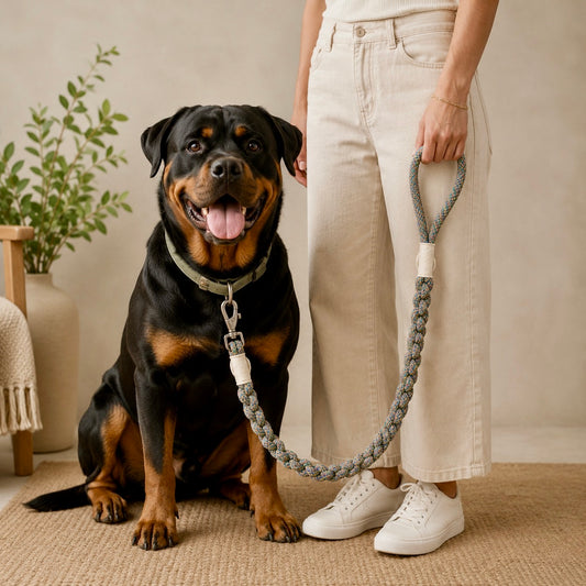 The Everyday Knot Dog Leash 🌊 Hand-Braided Sustainable Rope Leash River Stone