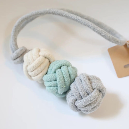 100% recycled Neutral Knot Rope Dog Toy Set 🤍 Sage + Sand