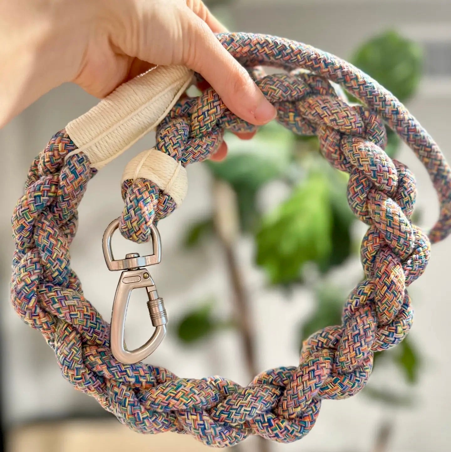The Everyday Knot Dog Leash 🌊 Hand-Braided Sustainable Rope Leash River Stone