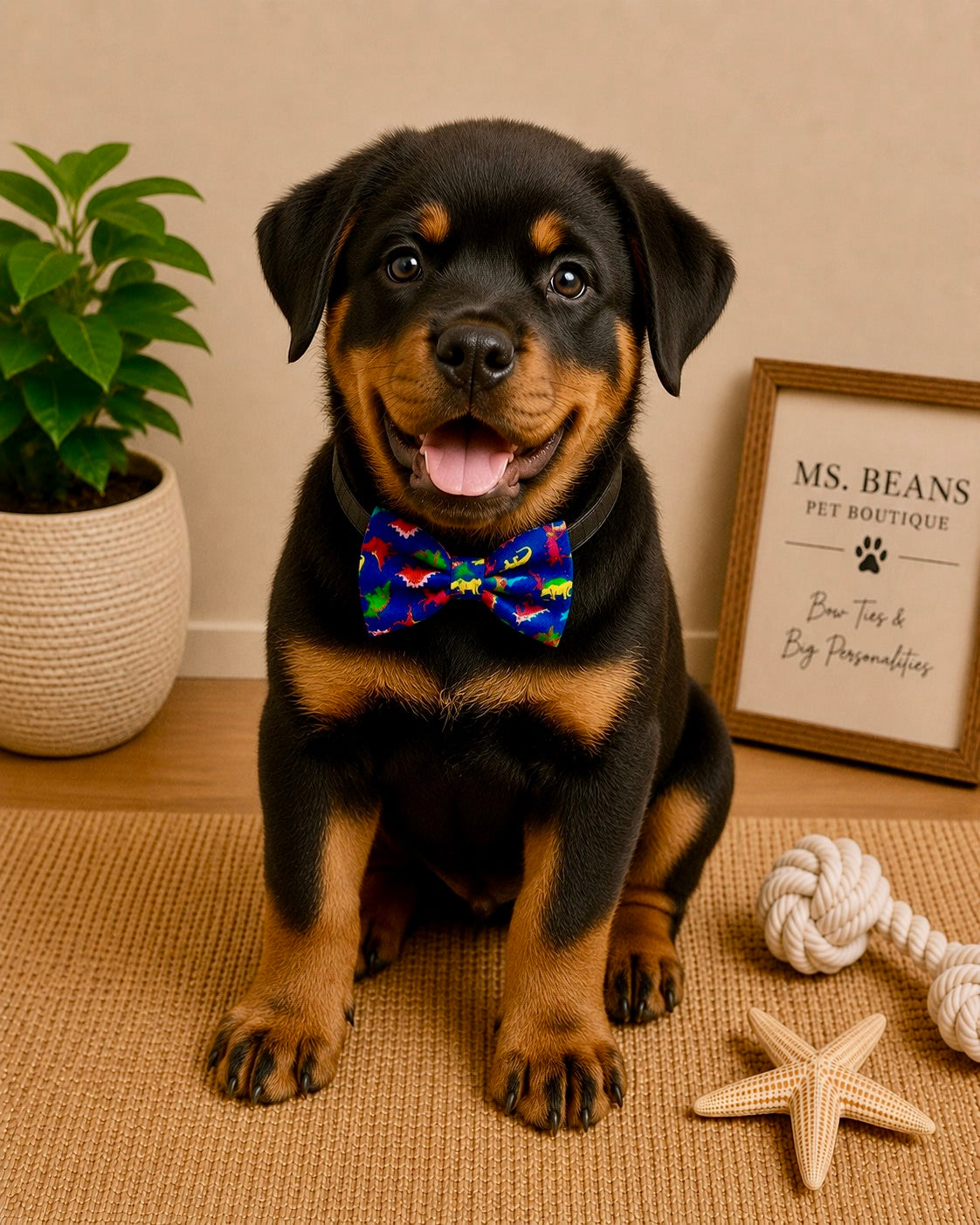 Dino Party Bow Tie | Bold Blue Pet Accessory