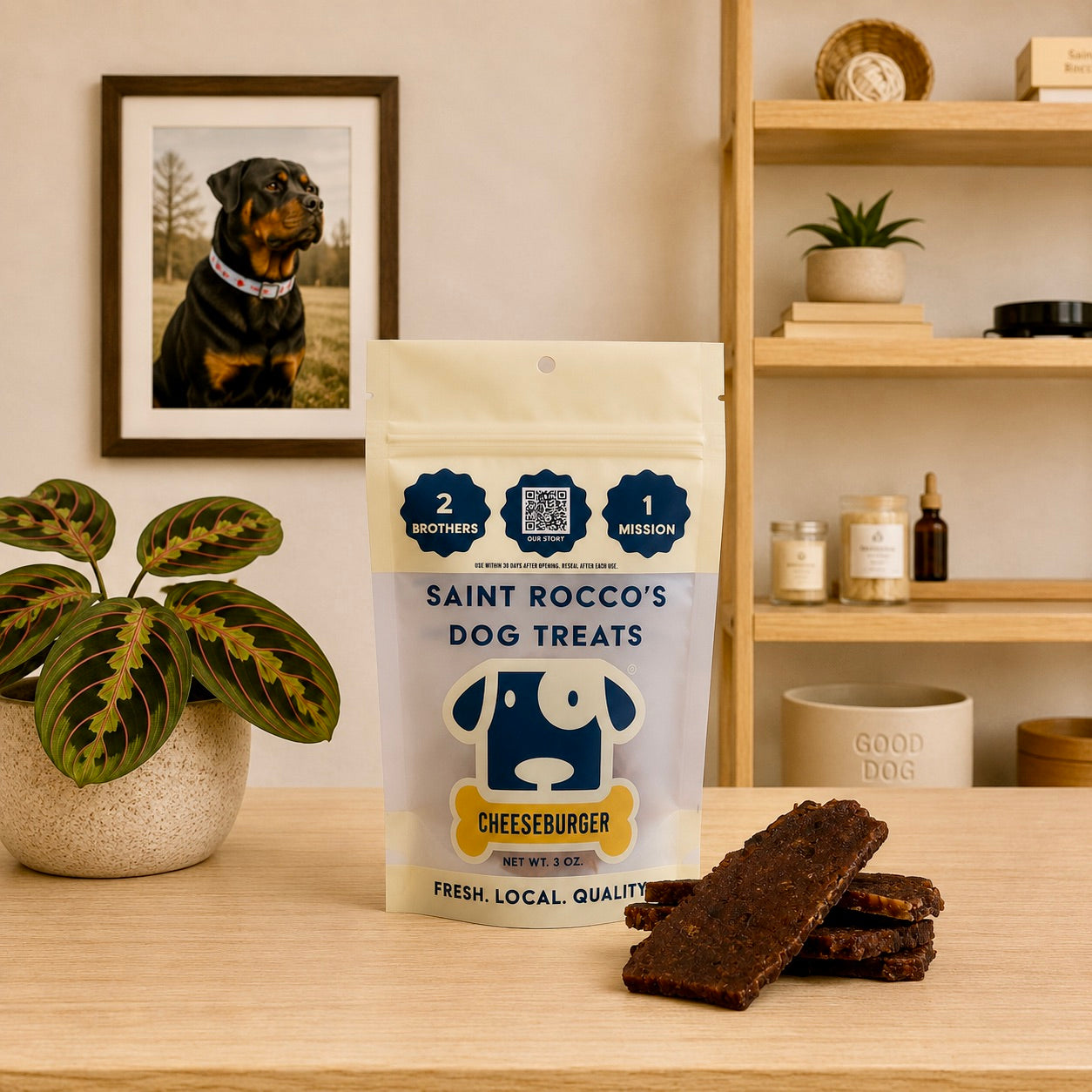 Saint Rocco's Dog Treats Cheeseburger Flavor