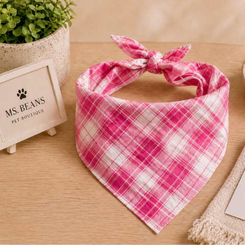 Blush Check Bandana | Pink Plaid Classic