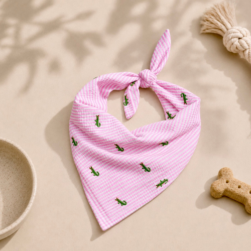 Sunshine State Bandana | Pink Coastal Stripe & Gator Design